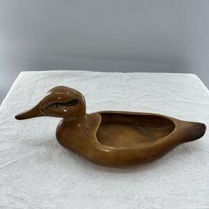Vintage Beau-Chateau Duck Planter Mid-century Pottery Syracuse NY Brown Ceramic